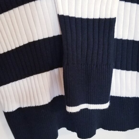 Lauren Jeans Company – Preppy Black and White Stripe Ribbed Sweater – Sz PL - Picture 4 of 7